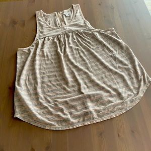 American Eagle Outfitters Light Pink & Silver Sparkle Stripe Tank Top